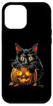 Coque pour iPhone 15 Plus Chat noir Costume d'Halloween Citrouille Pour Femme