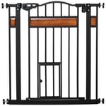 PawHut Pet Gate with Cat Door Auto Close Double Locking for Stairs