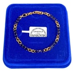 Bracelet Tennis 4mm Infini Bleu Pl. or Jaune 18k avec des Cristaux Swarovski B25