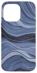 Coque pour iPhone 14 Pro Max Bleu clair, bleu marine et motif tourbillons noirs