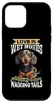 Coque pour iPhone 12 mini Teckel blaireau wiener saucisse chien Love is wet nezes