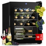 Wine Cooler Fridge 1 Zone Wine Fridge Glass Door Wine Chiller Fridge 16 Bottles