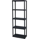 SOGENEX Etagere en résine - 5 tablettes - Hauteur 176 cm Largeur 60 cm - Noir