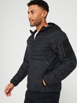 Boss J Thor 2 Regular Fit Hooded Quilted Jacket - Dark Blue