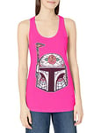 Star Wars Women's Boba Fett Helmet Racerback Tank Top, Raspberry, Small