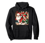 Santa Claus Illustration Funny Christmas Design Pullover Hoodie