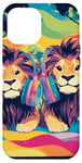 iPhone 12 Pro Max Funky Lion Headphones Pop Art Case