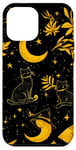 Coque pour iPhone 12 Pro Max Carte de tarot vintage jaune avec chapeau de sorcière tropicale et