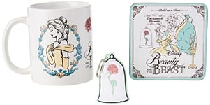 PYRAMID INTERNATIONAL Coffret cadeau La Belle et la Bête avec tasse, dessous de verre et porte-clés dans un coffret cadeau (motif La Belle et la Bête) Tasse en céramique de 325 ml – Produit officiel