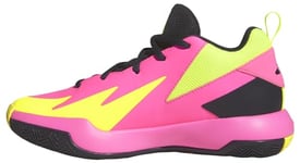 adidas Cross 'Em Up Select Mid Trainers Kids Non-Football Shoes, Lucid Pink/Aurora Black/Lucid Lemon, 6 UK