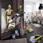 Sunny Decor | Star Wars | Papier peint photo Three Droids | 184 x 254 cm Papier peint, décoration murale, C-3PO, BB- 8, R2-D2 | SD447