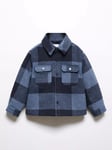 Mango Baby Marc Wool Blend Check Shacket, Navy