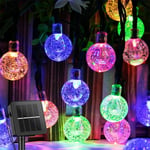 (11M 60LEDSMulticolor)Solar String Lights Outdoor 100 Led Crystal Globe Lights Vedenpitävä Solar Festoon Fairy Light puutarhan joulujuhlien sisustukseen