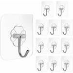 Ahlsen - 12PCS Crochets à ventouse Porte serviette Crochet mural transparent adhésif carré réutilisable en acier inoxydable pour serviette cuisine