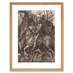 Wee Blue Coo Painting Albrecht Durer Knight Death Devil Old Master Framed Print F97X2655