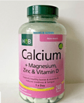 Holland & Barrett Calcium Magnesium Vitamin D & Zinc 240 Tablets Vegetarian Supp