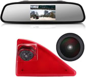 HD IP68 Troisième monté sur Le Toit Haut Lampe Frein lumière Vue arrière Caméra de recul Peut Ajuster l'angle Vision Nocturne Infrarouge pour Opel/Vauxhall Movano/Renault/Nissan NV400 +Rétroviseur