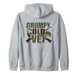 Grumpy Old Vet Funny Military Veteran Men Women Zip Hoodie