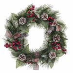 Adventskrans Hvid Rød Grøn Natur PVC 40 cm