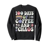 Who Love Coffee and Teaching,Groovy Happy 100 days of school Sweatshirt