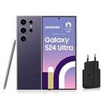 SAMSUNG GALAXY S24 Ultra, Smartphone Android 5G, 256 Go, Chargeur secteur rapide 25W inclus [Exclusivité Amazon], Smartphone déverrouillé, Violet, Version FR