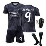 22-23 Real Madrid 120-årsjubileum Y3 Joint Jersey Set nr 9 Benzema nr 20 Vinicius Fotbollströja Thai Edition No. 9: Socks + Protective Gear XS