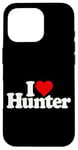 iPhone 16 Pro I LOVE HEART HUNTER NAME ON A TEE Case