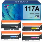 ONLYU 117A Compatible pour 117a pour Toner HP MFP 178nw Toner Color Laser MFP 178nw 179fnw 150a 150nw 178nwg 179fwg 178 179 150 W2071A W2072A Cartouche de Toner (Noir Cyan Jaune Magenta)