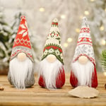 Ersandy - Lot de 3 figurines de lutin de Noël en forme de lutin de Père Noël gnome de Noël Petit nain de Noël scandinave fait main en peluche pour