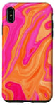 Coque pour iPhone XS Max Motif tendance en forme de marbre rose et orange