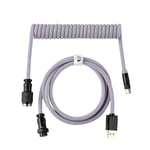 EPOMAKER Mix Pro Custom Coiled USB C Cable for Mechanical Keyboard, 1.5m USB-C to USB-A Double Sleeved Cable with Detachable 5-Pin Aviator Connector for Gaming Keyboard (MIX PRO Purple)