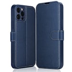 ELESNOW Coque pour iPhone 13 Pro - 6.1", Premium Portefeuille Étui [Fentes pour Cartes] [Fermeture Magnétique] [Stand Fonction] Housse en Cuir Compatible avec Apple iPhone 13 Pro (Bleu)