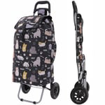 Hoppa 57Ltr Lightweight Shopping Trolley 2024 model, Hard Wearing & Foldaway Push/Pull Cart for Easy Storage With 1 Year Guarantee