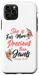 iPhone 11 Pro Christian Bible Verse Quote Rose Flower Proverbs 31:10 Case