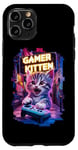 Coque pour iPhone 11 Pro Gamer Kitten Cute Gaming Jeux vidéo Cat Lover