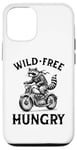 Coque pour iPhone 13 Wild Free Hungry Racoon Moto Rider Biker Raton laveur