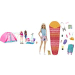 Barbie It Takes Two Camping Playset with Tent, 2 Barbie Dolls & 20 Pieces Including Animals & It Takes Two “Malibu” Camping Doll with Puppy & 10+ Accessories, 3 to 7 Years