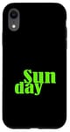 Coque pour iPhone XR Graphique vert dimanche jours de la semaine vert graphique