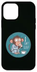 Coque pour iPhone 12 mini Singe en pyjama avec café