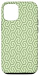 iPhone 14 Pro Sage Green Interlocking Geometric Line Abstract Pattern Case