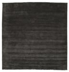 RugVista, Handloom Fringes, Fait Main, Tapis, Shaggy, Pile Moyenne, 250 x 250 cm, Carré, Care & Fair, Laine, Couloir, Chambre, Cuisine, Salon, Gris Noir