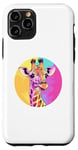 Coque pour iPhone 11 Pro Girafe colorée pour les amoureux des animaux Pop Art