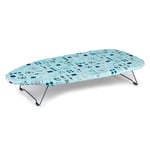 Beldray LA023735SEW Small Tabletop Ironing Board - 73 x31cm, Sewing Accessory Print, 100% Cotton Cover For Smooth Pressing, Foldable Legs, Lightweight For Travel, Easy Storage In Small Spaces