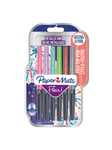 Paper Mate Flair Metallic Felt Tip Pens | Glittery Ink Shines on White Paper | Assorted Colours | Medium Point (0.7mm) | 6 Count