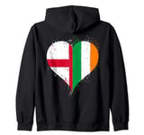 Half Irish Half English A Vintage Flag for St Georges Day Zip Hoodie