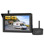 AUTO-VOX W10 Caméra de recul sans Fil avec écran HD de 7 Pouces, caméra de Vision Nocturne Infrarouge pour Voiture, Camion, remorques de Voyage, Camping-Car