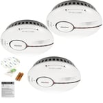 Smoke Alarm, Fire Alarm Smoke Detector with LED Indicator& Test/Silence Button,Replaceable Battery,Conforms to EN14604 Standard,Sound and Flash Alarm 85dB for Home (Standalone 3 Pack)