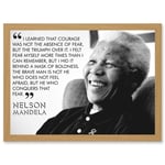 Nelson Mandela Quote I Learned That Courage Typography A4 Artwork Framed Wall Art Print