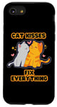 Coque pour iPhone SE (2020) / 7 / 8 Cat Kisses Fix Everything Kitten Lover pour enfants et maman