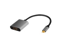 Logilink Cua0103, Usb 3.2 Gen1 Type-C, Hdmi-A, 0,15 M, Svart, Grå